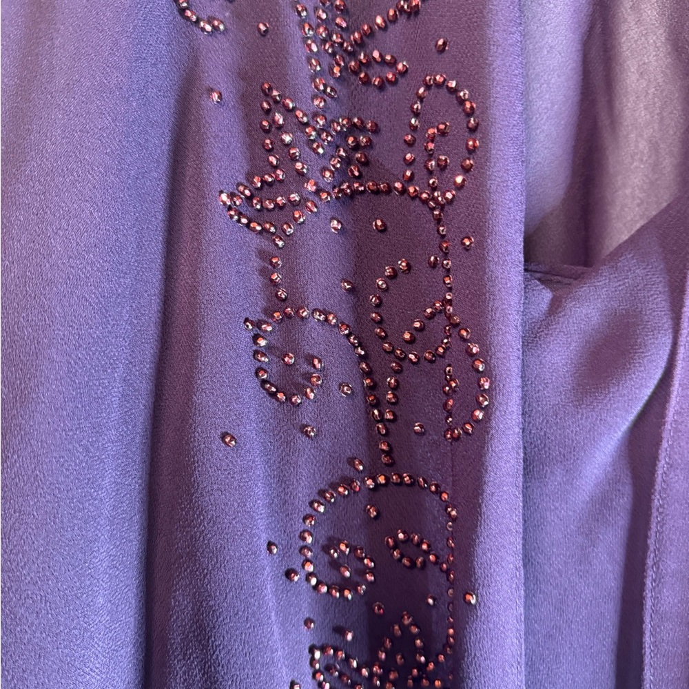 R&M Richards Plum Chiffon Maxi Dress with Beaded Detail - Picture 7 of 16